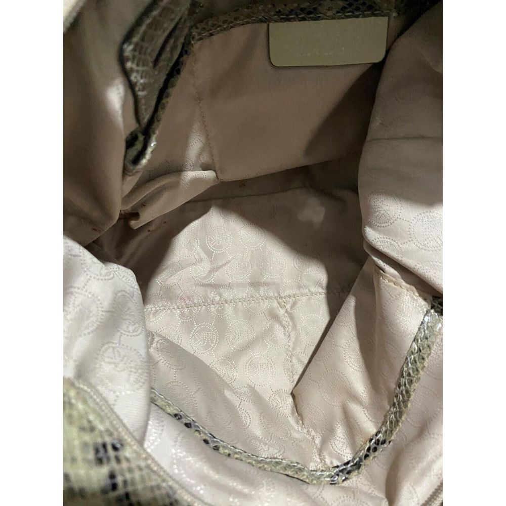 Michael Kors Brown Python Snakeskin Leather Shoulder Bag Chain Strap Embossed - Picture 6 of 9